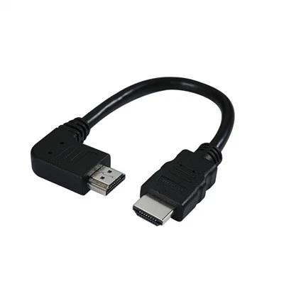 Trumpas kampinis HDMI kabelis iš kištukinio lizdo