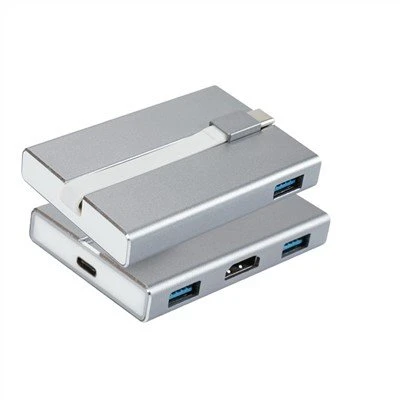 Sulankstomas USB C prie 3 prievadų šakotuvas su HDMI