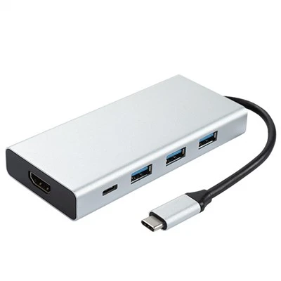 USB C prie 3 prievadų šakotuvas su HDMI