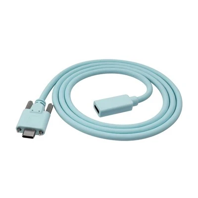 USB C kištukas su dvigubu varžtu prie USB C lizdo kabeliu